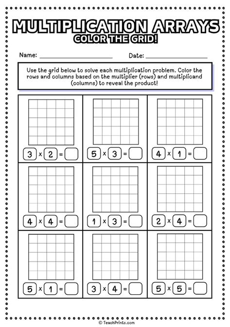 Get your free multiplication arrays worksheets for elementary students. Download as pdf for free - no strings attached! Array Multiplication Worksheet, Teaching Arrays 2nd Grade, Array Projects 3rd Grade, Arrays 3rd Grade Activities, Multiplication Arrays Worksheets, 3rd Grade Multiplication Worksheets, Array Multiplication, Arrays Multiplication, Array Math