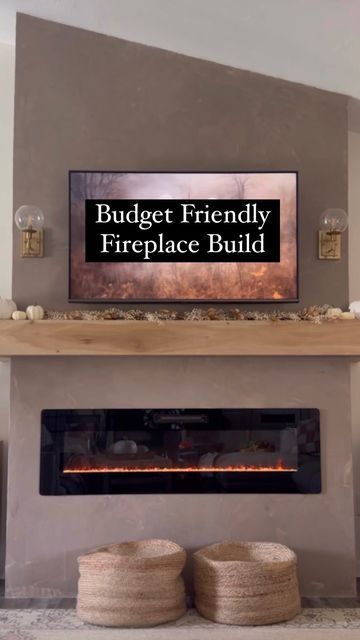 Drywall Electric Fireplace, Mantle Decorating, Plaster Finish, Closet Built Ins, Diy Plaster, Electric Fireplace Insert, Fireplace Insert, Brad Nails, Wood Mantels