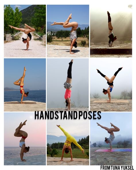 Cool Headstand Poses, Different Types Of Handstands, Types Of Handstands, Cool Handstand Poses, Handstand Pose Reference, Hand Stand Poses, Handstand Variations, Partner Stunts, Handstand Poses