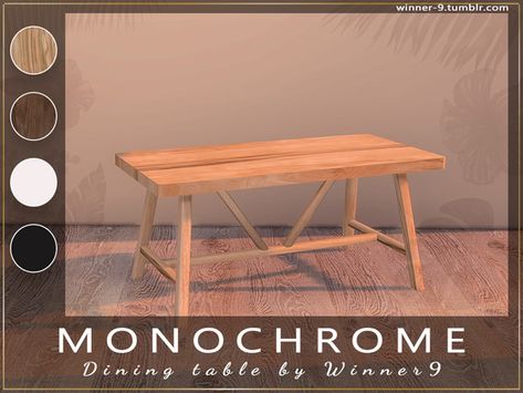 Diner Table, Sims 4 Kitchen, Sims 4 Tsr, Wood Dining Room Table, Small Kitchen Tables, The Sims 4 Packs, Pc Table, White Dining Table, Classic Table