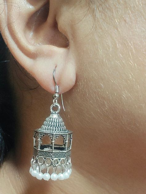 https://www.etsy.com/in-en/listing/1508330263/oxidized-jhumka-earrings-indian-temple?ref=listings_manager_grid Oxidized Jhumka, Indian Temple Architecture, Junk Jewelry, Temple Architecture, Earrings Aesthetic, Indian Temple, Earrings Indian, Jewelry Accessories Ideas, Indian Earrings