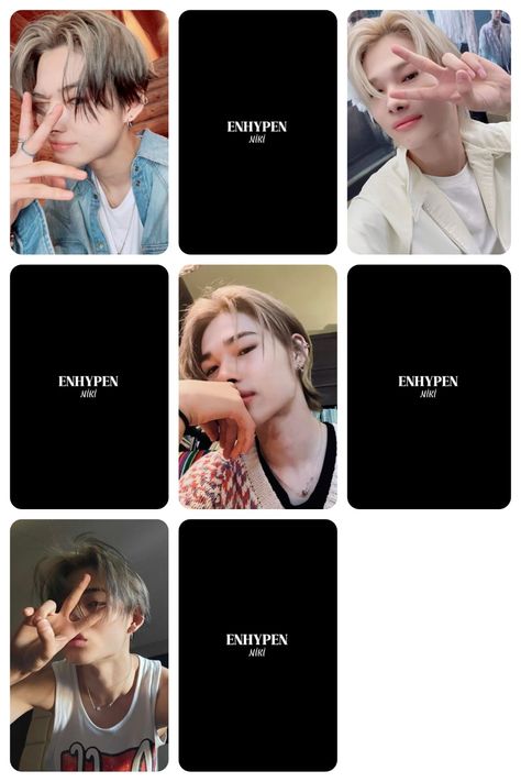 How To Make Photo Cards Kpop, Niki Photocards Template, Photo Card Enhypen, Enhypen Lomo Card, Niki Photocards, Enhypen Stickers, Foto Card, Photocards Kpop, How To Make Photo