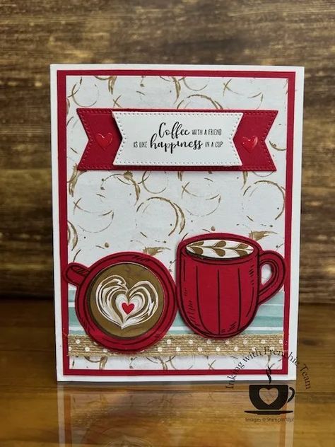 A Little Latte Stampin Up Cards, Stampin Up A Little Latte, Stampin Up Latte Love Cards, Stampin Up Latte Love, Latte Love Stampin Up Cards, Coffee Themed Cards, Coffee Prints, Cafe Cards, Card Writing