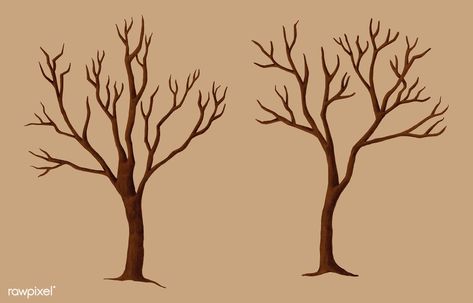 Leafless Tree, Nature Cartoon, Halloween Illustrations, Tree Doodle, Dry Tree, Spooky Tree, Image Halloween, Background Nature, Tree Stencil