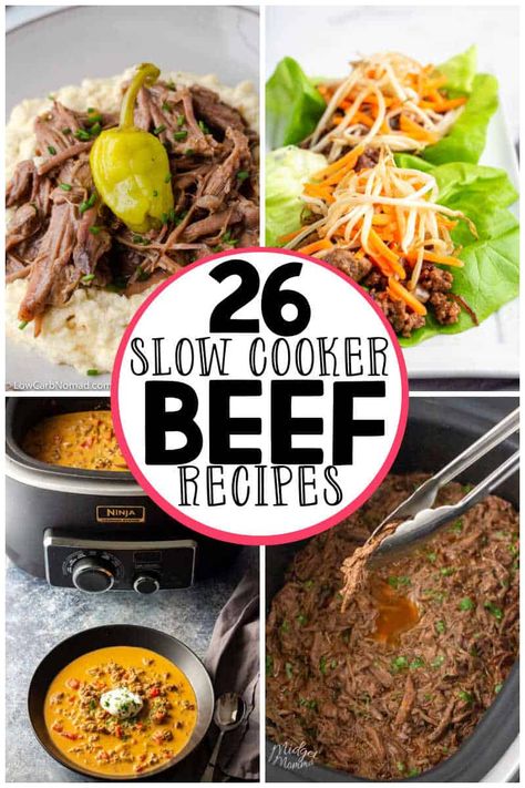 Looking for the best Slow Cooker Beef Recipes? This list of beef dinner ideas just want you want. The recipes are easy to make and so full of flavor. Sliced Beef Crockpot Recipe, Beef Crock Pot Recipes Slow Cooker, Slower Cooker Steak Recipes, Beef Crockpot Dinner Recipes, Iron Rich Crockpot Meals, Bbq Beef Tips Crock Pot Recipes, Slow Cooker Beef Meals, Beef Crockpot Dinners, Healthy Beef Crockpot Recipes