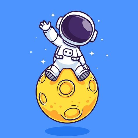 #dailyoddddddness cute astronaut maving hand 🌝🧑‍🚀 The Moon Illustration, Peta Konsep, Waving Hand, Sitting On The Moon, Astronaut Illustration, Astronaut Cartoon, Moon Vector, Cute Astronaut, Astronaut Art