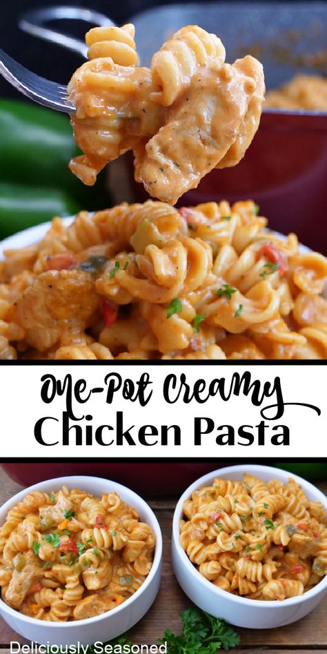 Chicken Rotel Pasta Recipes, One Pot Cheesy Chicken Pasta, Creamy Chicken Pasta Crockpot Recipes, Cheesy Chicken Rotini, Pasta With Rose Sauce And Chicken, Creamy Chicken Rotini Pasta, Rotel Dip Chicken Pasta, Chicken Pasta With Rotel, Cheesy Rotel Chicken