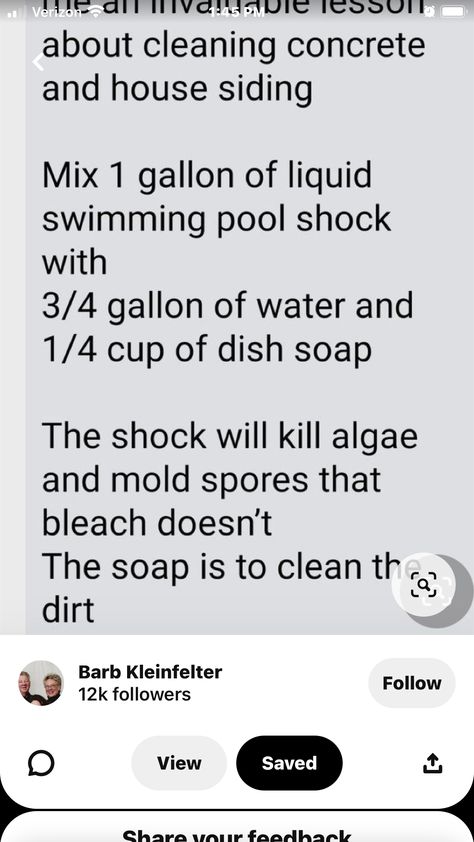 Pool Shock For Cleaning, Vynil Siding, Pressure Washing House, Clean Siding, Concrete Cleaner, Pool Shock, Clean Concrete, Seasonal Cleaning, Natural Bug Spray