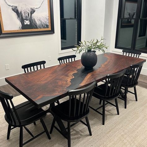 Walnut Diagonal Epoxy River Dining Table Excited to share the latest addition to my #etsy shop: Custom Claro Walnut River Table MTO https://etsy.me/3NgK4Zn #brown #black #contemporary #xshaped #rectangle #diningtable #dinnertable #table #coffeetable Centerpieces Coffee Table, Wood Coffee Table Living Room, Art Coffee Table, Epoxy Dining Table, Coffee Table Makeover, Coffee Table Centerpieces, Custom Countertops, Table Decor Living Room, Wood Tables