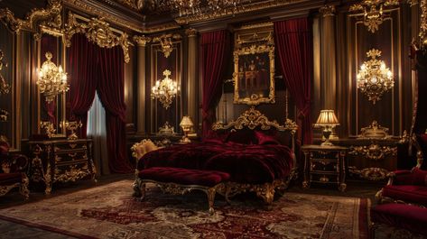 15 Baroque Opulence Room Designs - Marry Design Baroque Decor Modern, Vampire Bedroom, Dark Baroque, Eclectic Room Design, Rococo Interior Design, Maximalist Room, Lavish Living Room, Rococo Interior, Baroque Interior