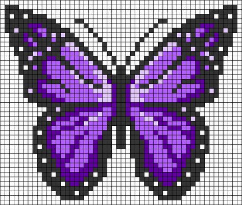 Alpha pattern #41349 variation #53940 | BraceletBook Wings Diy, Dark Gradient, Butterfly Light, Butterfly Patterns, Butterfly Cross Stitch Pattern, Seni Khat Islam, Modele Pixel Art, Graph Crochet, Easy Pixel Art