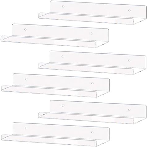 Amazon.com: Weiai Clear Acrylic Shelf 15" Invisible Floating Wall Ledge Bookshelf, Kids Book Display Shelves Wall Mounted (15 Inch 3Pack) : Home & Kitchen Kids Book Display, Book Display Shelves, Boys Bunk Room, Acrylic Wall Shelf, Kids Room Bookshelves, Book Display Shelf, Wall Ledge, Floating Books, Painted Bookshelves