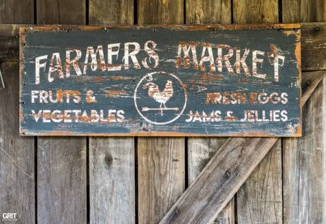 Sign Painting Lettering, Farmers Market Sign, Market Sign, Ghost Signs, Cottage Signs, Antique Signs, Old Signs, Painted Letters, Antique Paint