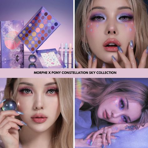 Morphe has just released a preview of their newest collab with Korean makeup influencer Pony and we've got all the details!  The collection officially launches on 11/18. The post Sneak Peek! Morphe x Pony Constellation Sky Collection appeared first on BeautyVelle | Makeup News. Morphe Constellation Sky Looks, Morphe X Pony Looks, Makeup Influencer, Pony Makeup, Rock Makeup, Morphe Eyeshadow, Coldplay Concert, Anime Eye Makeup, Pastel Makeup