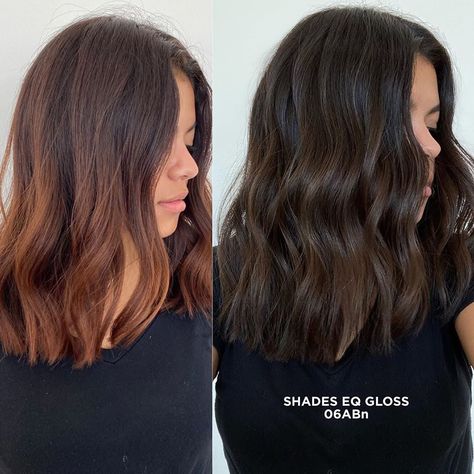 4,650 vind-ik-leuks, 97 opmerkingen - Redken (@redken) op Instagram: 'We have loved the feedback we have been hearing about our new Ash Brown (ABn) series, available in…' Brunette Redken Shades Eq, Brown Hair Gloss, Toner For Brown Hair, Hair Glaze, Hair Lookbook, Brown Hair Color Shades, Warm Brown Hair, Redken Hair Color, Brassy Hair