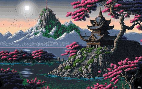 Wallpapers Pixel, Pixel Aesthetic, Pixel Background, Japanese Background, 1920x1200 Wallpaper, 90s Wallpaper Hip Hop, Amazing Wallpaper, Fantasy Town, Art Pixel