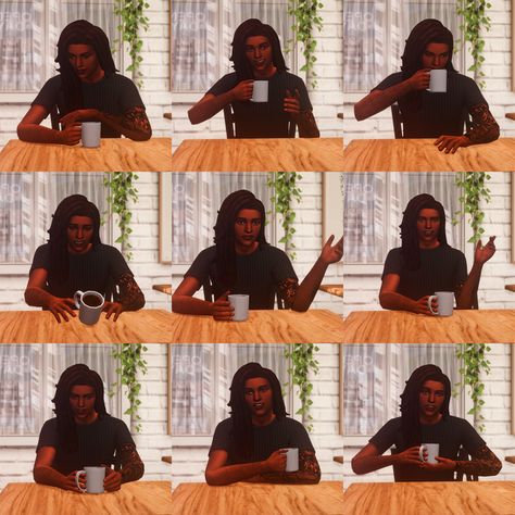 Sims 4 Coffee Poses, Ts4 Poses, 4 Poses, Sims Builds, Beneath The Surface, How To Make Coffee, Action Poses, Maxis Match, Sims Cc