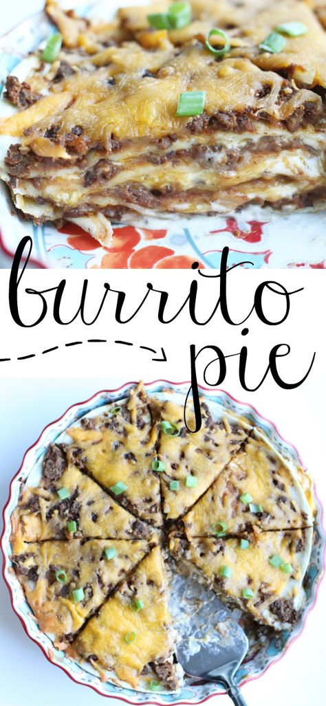 Chili Pie Burritos Pioneer Woman, Recipes Using Refried Beans Dinners, Leftover Refried Beans What To Do With, Leftover Refried Beans, Burrito Pie Recipe, Burrito Pie, Cheese Packaging, Mexican Dish, Tacos And Burritos