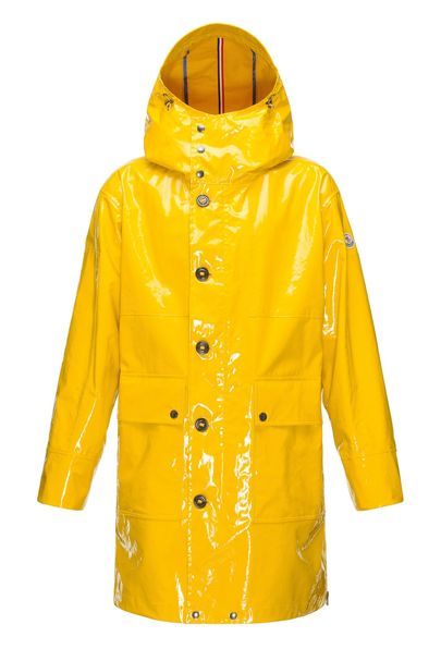 Best raincoats for summer | British GQ Yellow Rain Jacket, Rain Slicker, Pewter Hardware, Pvc Raincoat, Oil Water, Signature Print, Field Jacket, Rain Wear, Contrast Trim