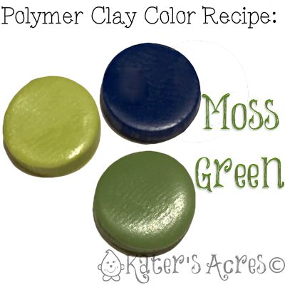 Polymer Clay Color Recipe for Moss Green by KatersAcres Clay Color Recipe, Polymer Clay Recipe, Color Recipe, Clay Color, Sculpey Clay, Play Clay, Green Clay, Clay Food, Polymer Jewelry