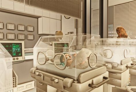 Sims 4 Birthing Center, Sims 4 Functional Strollers, Sims Download, 4 Poses, Birth Center, Premature Baby, Sims 4 Build, Sims House, The Sims