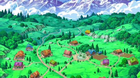 Village of Dragons - Pokemon Pokemon Locations, Fantasy Village, The Dragon, Looking Up, New Friends, Golf Courses, High School, Pokemon, The Day