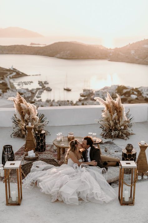 Bride Circle Wedding Arch, Pampas Grass Bouquet, Boho Beach Wedding, Grass Wedding, Santorini Wedding, Greece Wedding, Magical Wedding, Island Wedding, Dreamy Wedding