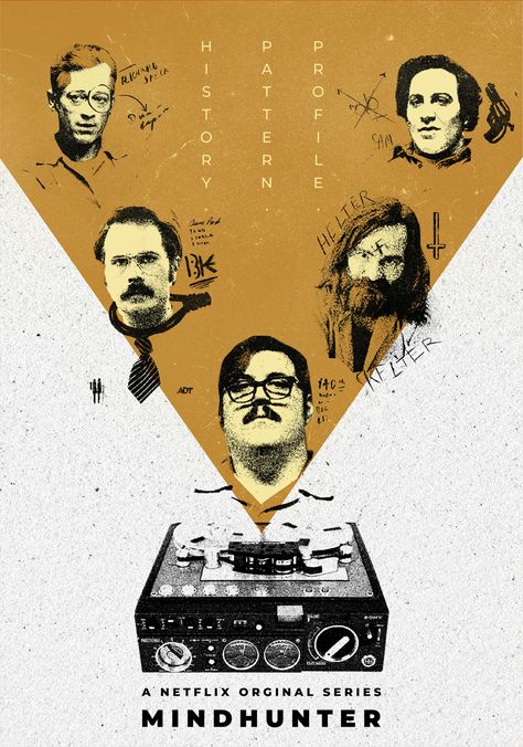 A fan poster design for amazing Netflix orginal series "Mindhunter" by Halil Karasu Tv Series Poster Design, Tv Series Poster Art, You Poster Serie, Tv Posters Tv Shows, Show Posters Minimalist, Mindhunter Aesthetic, Netflix Poster Design, Mindhunter Poster, Netflix Poster