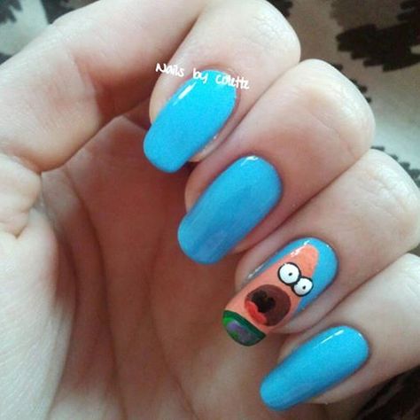 https://www.facebook.com/colettes.nails Patrick Star, Disney Nails, Dream Hair, Cool Nail Art, Fun Nails, You Nailed It, Nail Designs, Nail Art, Nails