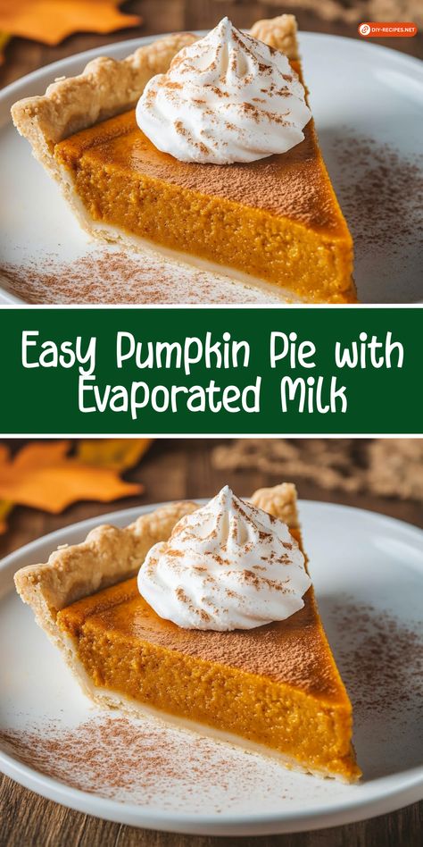 Whip up this Easy Pumpkin Pie with evaporated milk for a creamy, flavorful dessert. Perfectly spiced and easy to prepare! Best Pumpkin Pie Recipe With Sweetened Condensed Milk, Pumpkin Pie Evaporated Milk Recipe, Pumpkin Cool Whip Pie Recipe, Pumpkin Pie With Pumpkin Puree, Pumpkin Pie From Canned Pumpkin, Easy Can Pumpkin Recipes, Pumpkin Pie Recipe Easy Evaporated Milk, Home Made Pumpkin Pie Filling, Pumpkin And Evaporated Milk Recipes