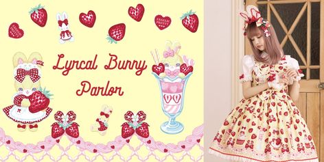 Lyrical Bunny Parlor JSK by Angelic Pretty Dessert Clothes, Lovecore Aesthetic Outfit, Dessert Dress, Elegant Gothic, Japanese Street Fashion, Sweet Lolita, J Fashion, Lolita Dress, Lolita Fashion