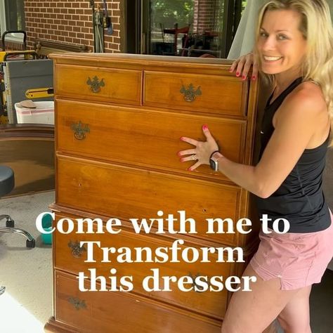 Stephanie Haley • Vintage Furniture Fixing + DIY | Want to try furniture refinishing? This is a reminder that anyone can do it! Like, Save this, share with a friend and follow me for more... | Instagram Thomasville Dresser Makeover, Small Dresser Makeover, Painting Old Furniture Ideas, Wood Dresser Diy, Gel Stain Furniture, Thrift Flip Decor, Wood Dressers Makeover, Antique Dresser Makeover, Dresser Flips