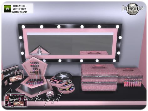 Sims 4 Cc Emo Room Decor, Sims 4 Makeup Vanity, Sims 4 Cc Makeup Furniture, Sims 4 Download Sims Tray, Sims 4 Cc Monster High Furniture, Sims 4 Y2k Decor, Vanity Table Sims 4 Cc, Sims 4 Cc Makeup Decor, Kiko Vanity Sims 4 Cc