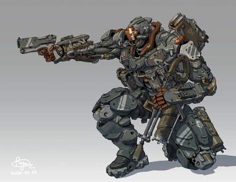 ArtStation - Mecha Trooper, Taeun Ryu Mech Armor, Mecha Tanks, Cartoon City, Mecha Design, Cyberpunk Armor, Stealth Aircraft, Futuristic Armor, Power Armour, Futuristic Armour