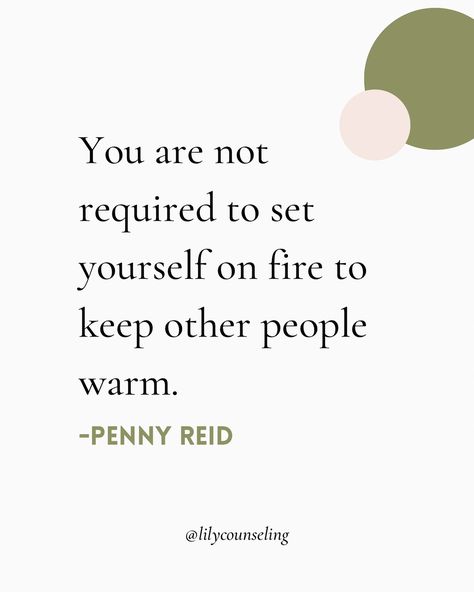 People-pleasing can feel like you’re setting yourself on fire 🔥 to keep others comfortable, but it’s not your responsibility 🙅🏽‍♀️ to sacrifice your well-being for someone else’s happiness. Constantly putting others’ needs above our own only leads to burnout and resentment. Setting healthy boundaries and saying “no” when necessary isn’t selfish- it’s essential for protecting your mental and emotional health. Hint: you can care for others without losing yourself in the process. 🤍 🙋🏽‍♀️ Do... Your Emotions Are Not My Responsibility, Penny Reid, Setting Healthy Boundaries, Healthy Boundaries, Care For Others, Someone Elses, Mental And Emotional Health, Losing You, Emotional Health