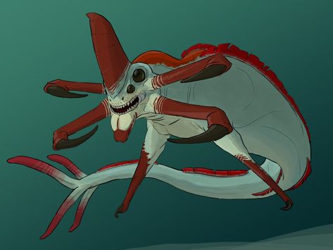 Reaper Leviathan, Ghost Leviathan, Subnautica Creatures, Cross Roads, Monster Concept Art, Monster Hunter, Story Inspiration, Fantasy Creatures, Under The Sea