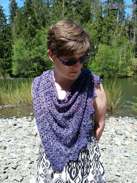 Triangle Shawl Pattern, Crochet Triangle Shawl, Crochet Triangle Shawl Pattern, Meditation Shawl, Triangle Shawl, Lace Accessories, Crochet Triangle, Triangle Shawls, Shawl Patterns