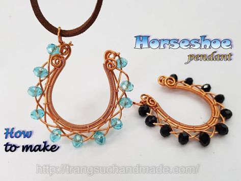 Make Someone a Wire Horseshoe Pendant For Luck! Wire Wrapped Horseshoe, Jean Jewelry, Horses Stuff, Wired Jewelry, Jewelry Magic, Wire Ideas, Free Jewellery Making Tutorials, Clay Videos, Horseshoe Jewelry