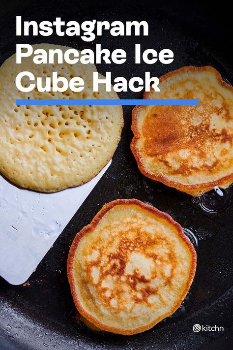 Pancake Ice Cube Tray, Ice Cube Pancakes, Ice Cube Tray Pancakes, Frozen Pancake Batter Cubes, Make Ahead Pancakes, Cube Hack, Ice Cube Tray Recipes, Ripe Banana Recipe, Freeze Pancakes