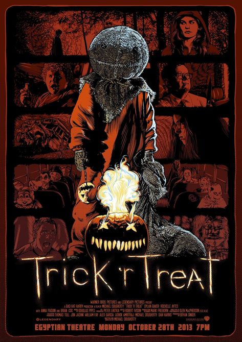 Trick Or Treat Movie, Trick R Treat Movie, Helloween Wallpaper, Legendary Pictures, Horror Stuff, Slasher Movies, Trick R Treat, Horror Artwork, Horror Posters