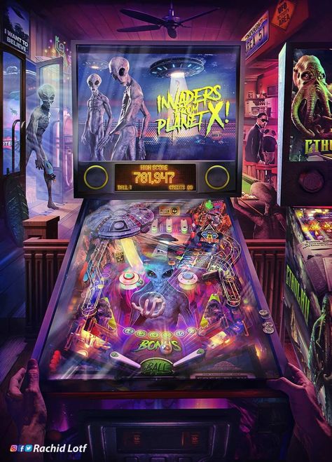 Addams Family Pinball, Retro Gaming Art, Pinball Machines, Watering Hole, Computer Game, Xbox Game, New Puzzle, Space Invaders, Entertainment Video