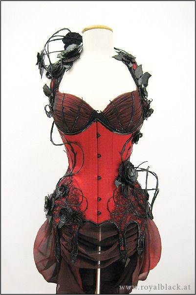 Inwood Hooping — guttercrow: ashriface: coveredinbeeees: ... Mode Steampunk, Estilo Dark, Corset Outfit, Red Corset, Corsets And Bustiers, Corset Lingerie, Steampunk Fashion, Corset Dress, Goth Fashion