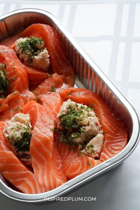 This Costco stuffed salmon review gives a brutally honest overview of what we loved and didn't love about this ready to heat meal. See why we wouldn't get it again plus ideas for how to recreate it on your own. How To Cook Stuffed Salmon, Costco Salmon Recipe, Costco Salmon, Crab Stuffed Salmon, Stuffed Salmon, Oven Air Fryer, Sauce For Salmon, Cooking Guide, Brutally Honest