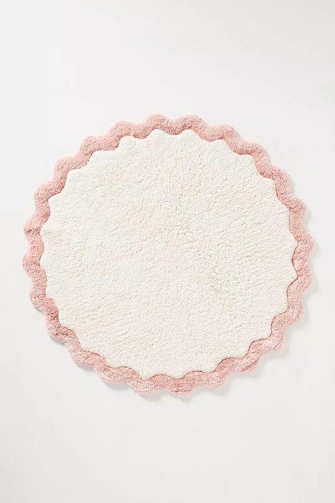 Maeve by Anthropologie Scalloped Bath Mat | AnthroLiving Boho Bath Mat, Bath Runner, Girls Rooms, Cotton Bath Mats, Indoor Outdoor Furniture, Bath Girls, Candles For Sale, Pink Fits, Towel Collection