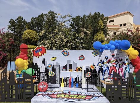 Power Rangers Birthday Party Ideas, Power Rangers Party, Power Rangers Theme, Festa Power Rangers, Godzilla Party, Power Ranger Birthday Party, Power Ranger Party, Power Ranger Birthday, All Power Rangers