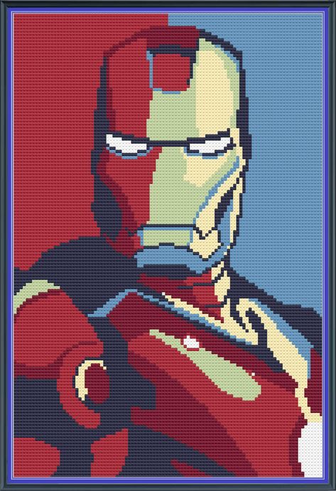 Ironman Inspired Cross Stitch Pattern - Etsy Stitch Embroidery, Cross Stitch Pattern, Cross Stitch Embroidery, Stitch Pattern, Embroidery Stitches, Iron Man, Cross Stitch Patterns, Stitch Patterns, Cross Stitch