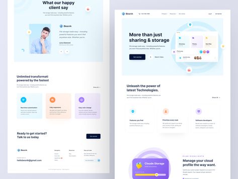 Cloud Storage Landing-Page. by Besnik on Dribbble App Design Trends, Medical Websites, Interactive Web Design, Beautiful Website Design, Ads Banner, Creative Web Design, Custom Web Design, Fun Website Design, Website Redesign