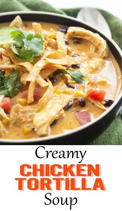 Tortilla Soup Stove Top, Chicken Tortilla Soup Stove Top, Soup Weather, Creamy Chicken Tortilla Soup, Tortilla Soup Recipe, Crockpot Dishes, Soup Dinner, Soup And Stew, Chicken Tortilla