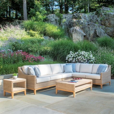 Design Archives | At Home in Arkansas Elegant Outdoor Furniture, Outdoor Gathering Space, Stainless Steel Furniture, Woven Furniture, Square Side Table, Patio Sectional, Teak Outdoor, Outdoor Wicker, Armless Chair