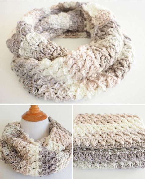 Cross-Over Stitch Infinity Scarf - Free Pattern Infinity Scarf Crochet Free Pattern, Crochet Infinity Scarf Free Pattern, Infinity Scarf Knitting Pattern, Chunky Yarn Crochet, Crochet Infinity Scarf Pattern, Loopy Yarn, Tl Yarn Crafts, Crochet Pattern Tutorial, Infinity Scarf Pattern